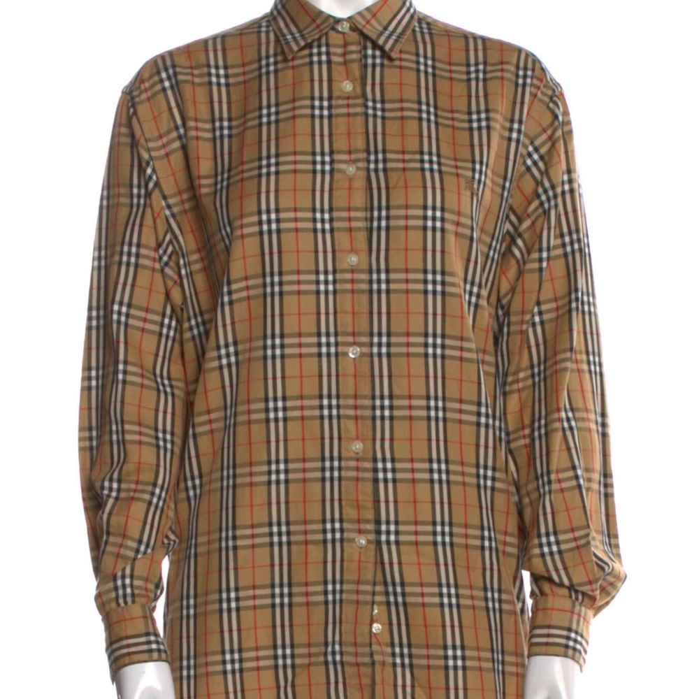 Burberry’s Plaid Women’s Print Long Sleeve Top Size 8